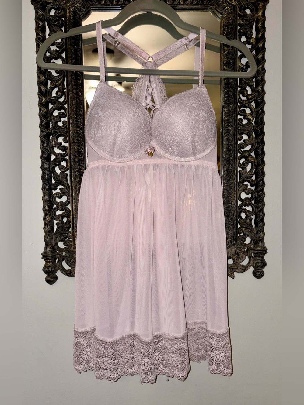 Daisy Fuentes Light Lavender Lace Babydoll Chemise